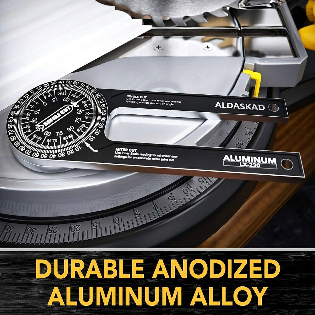 ALDASKAD 7-Inch Precision Aluminum Miter Saw Protractor & Angle Finder