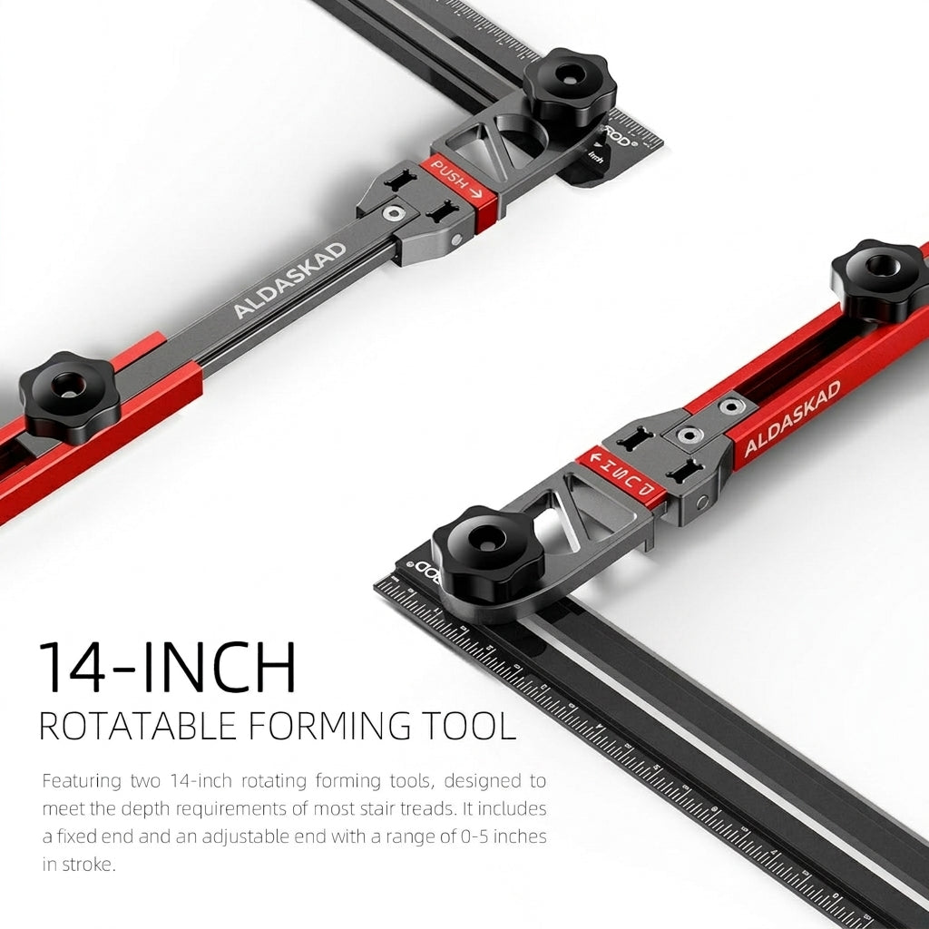 ALDASKAD Heavy-Duty Aluminum Stair Tread Template Tool (17.9" to 58.9")