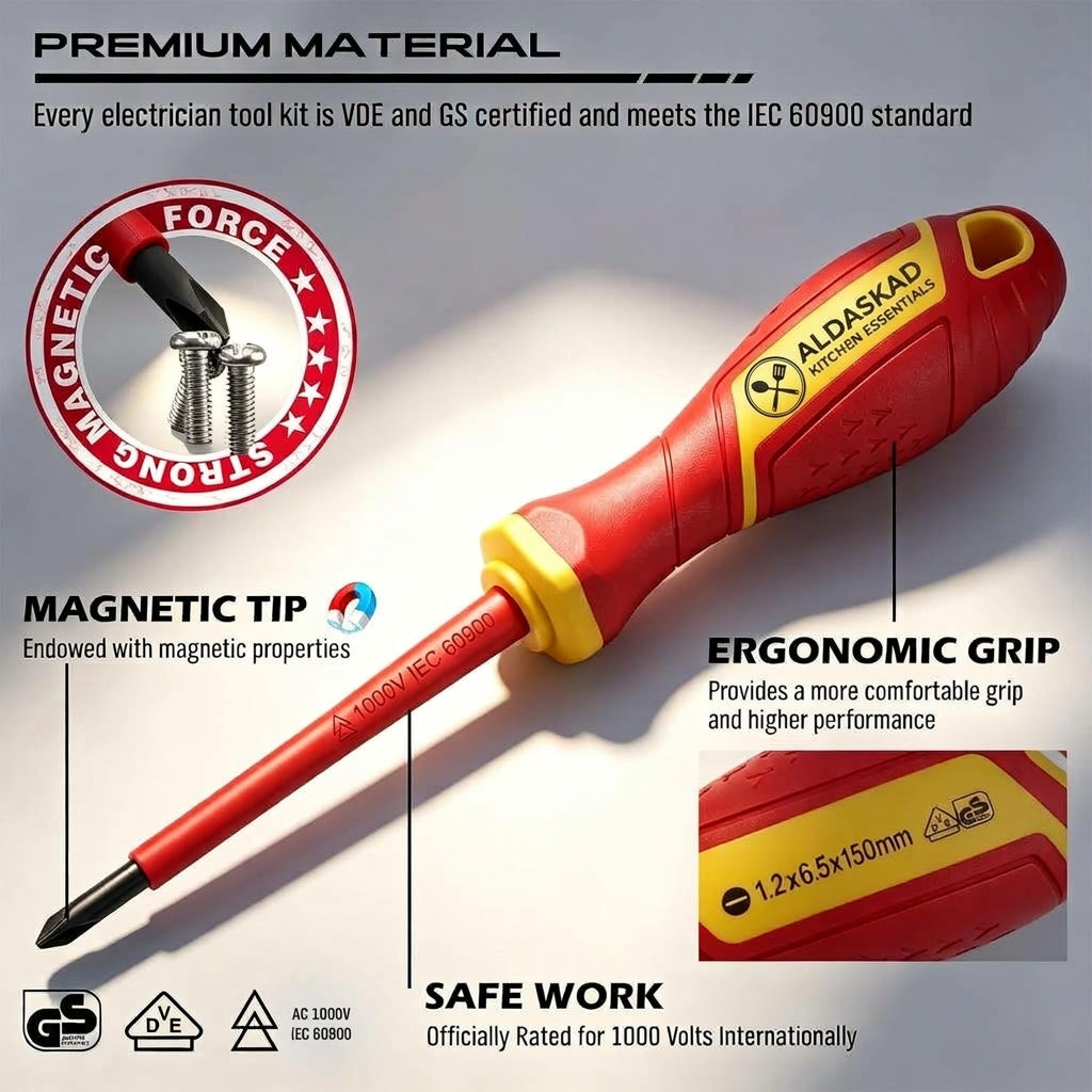 ALDASKAD 18-Piece VDE 1000V Insulated Electrician Tool Set