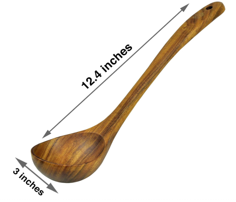 Woodenhouse Teak Wood Cooking Utensil Set for Non-Stick Cookware