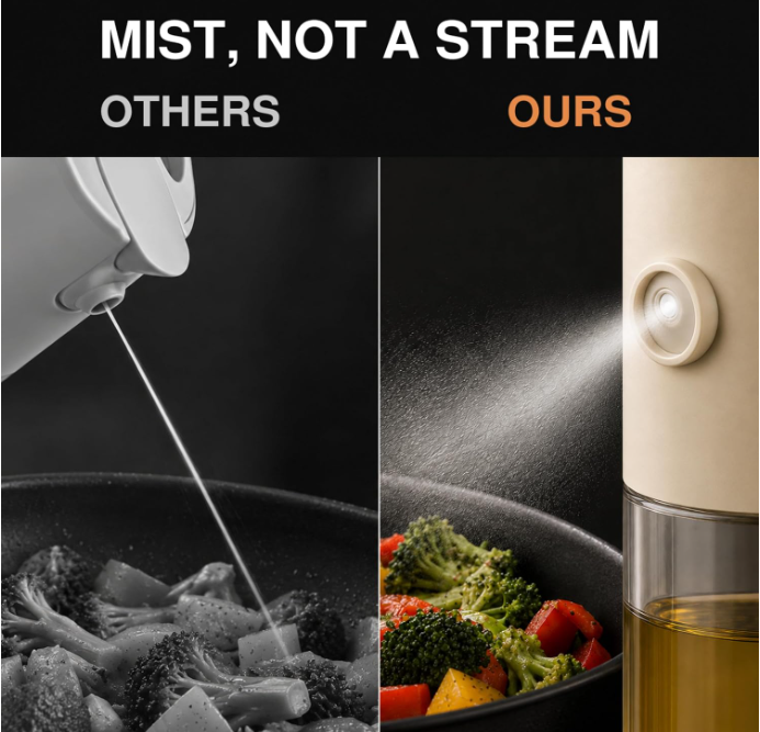 Aldaskad Glass Olive Oil Sprayer and Dispenser Bottle for Cooking and Air Fryer
