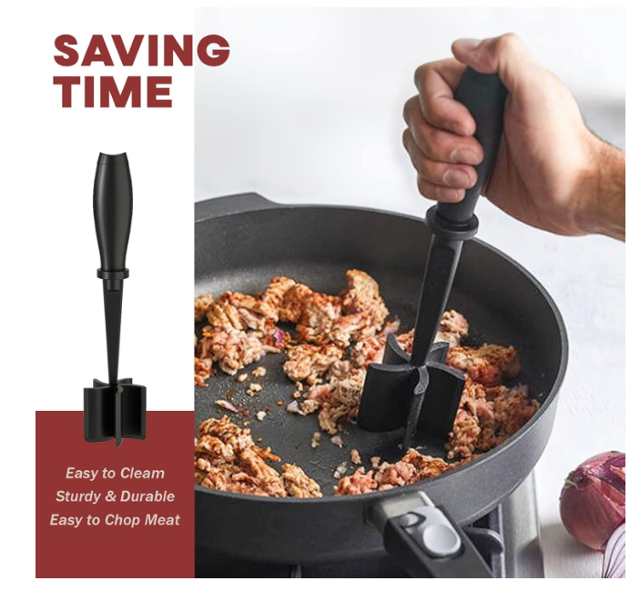 Aldaskad Meat Chopper & Hamburger Smasher – Premium Heat-Resistant Ground Beef Masher for Tacos, Turkey, and Cooking – Non-Stick Kitchen Tool with Ergonomic Handle