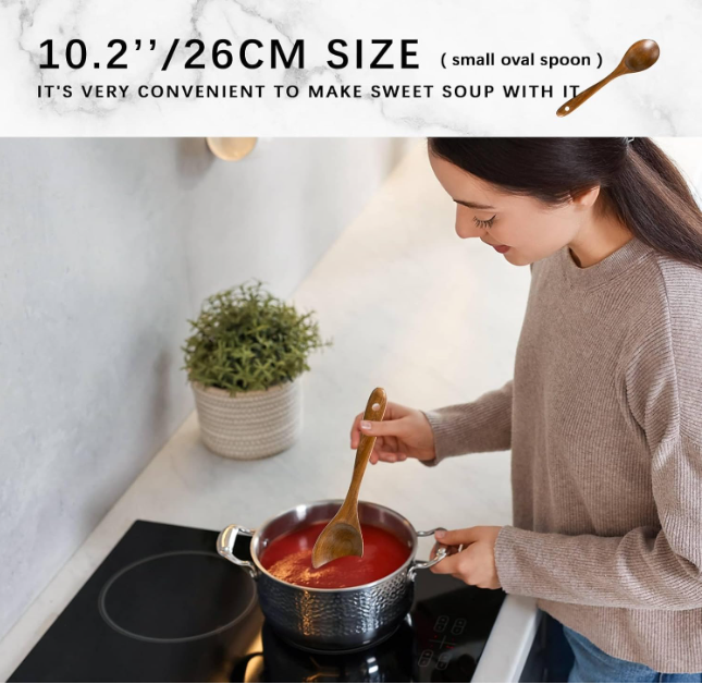 Aldaskad Cooking Teak Wooden Utensils Set and Serving Non-Stick Cookware