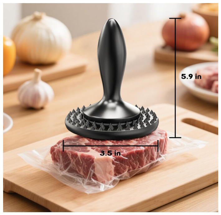 Aldaskad Heavy-Duty Dual-Sided Meat Tenderizer Mallet and Steak Pounder with Ergonomic Grip