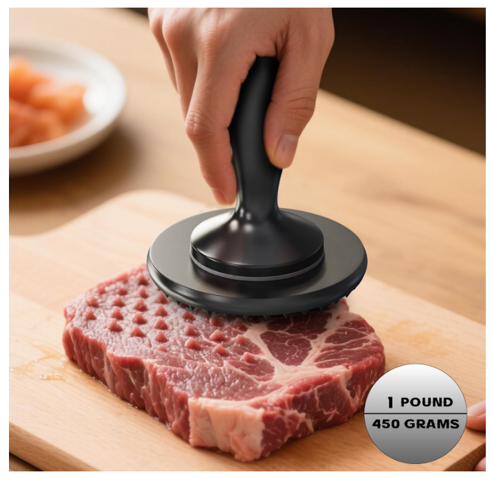 Aldaskad Heavy-Duty Dual-Sided Meat Tenderizer Mallet and Steak Pounder with Ergonomic Grip