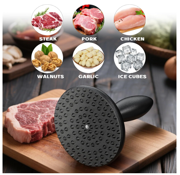 Aldaskad Heavy-Duty Dual-Sided Meat Tenderizer Mallet and Steak Pounder with Ergonomic Grip
